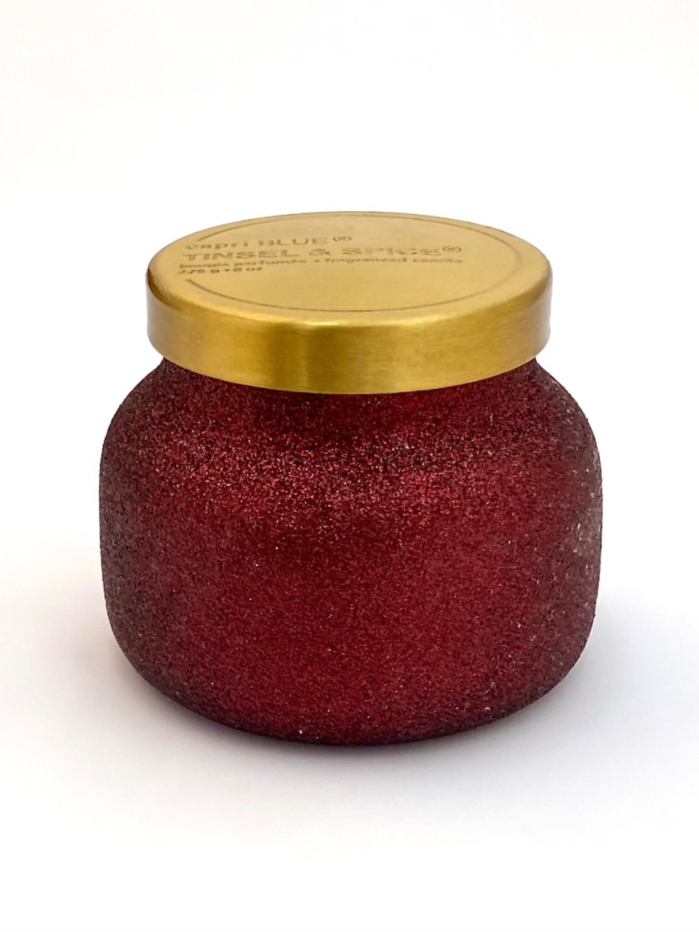 Anthropologie Capri Blue *EMPTY* 8 Oz BURGUNDY GLAM Petite Jar w/ GOLD Lid